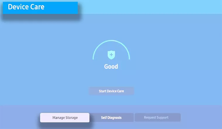   دکمه manage storage